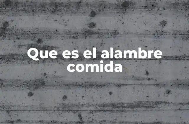 Que es el Alambre Comida