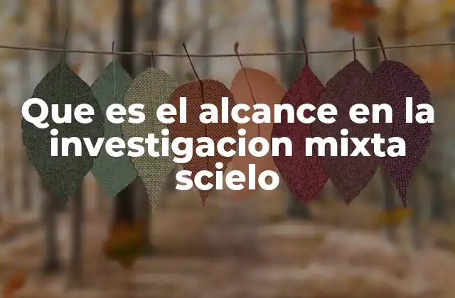 Que es el Alcance en la Investigacion Mixta Scielo