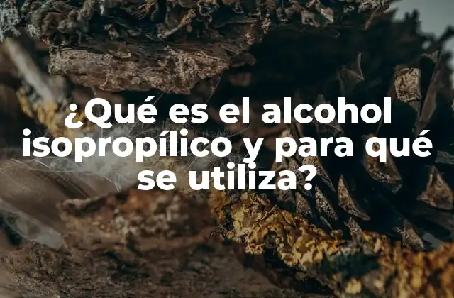 ¿qué es el Alcohol Isopropílico y para Qué Se Utiliza?