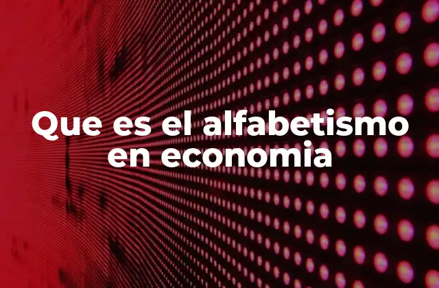 Que es el Alfabetismo en Economia
