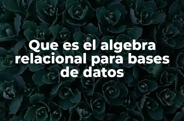 Fundamentos teóricos del álgebra relacional