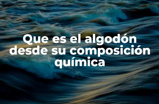 Que es el Algodón desde Su Composición Química