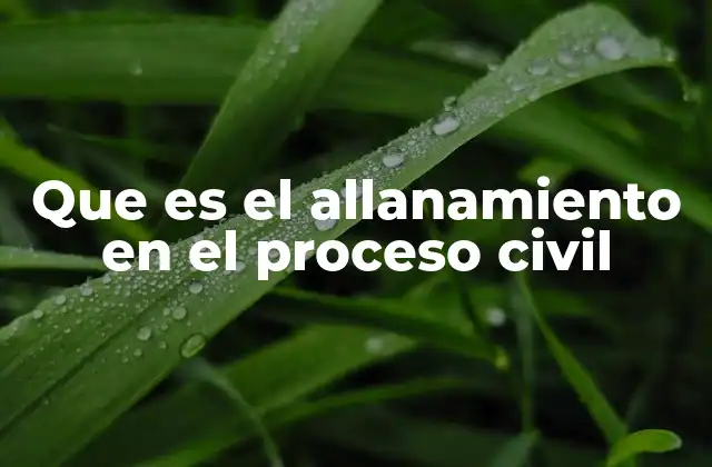 Que es el Allanamiento en el Proceso Civil