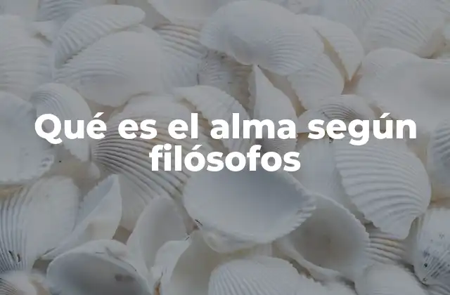 Qué es el Alma según Filósofos