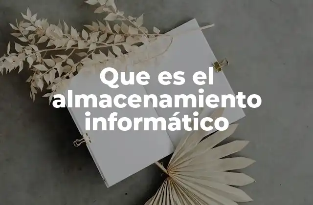 Que es el Almacenamiento Informático