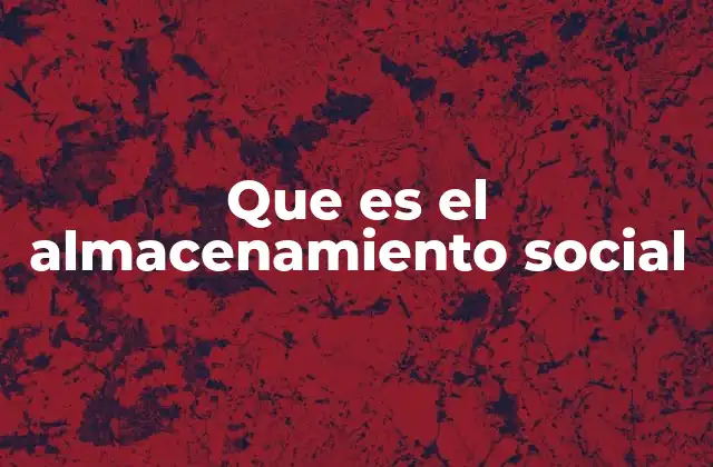 Que es el Almacenamiento Social