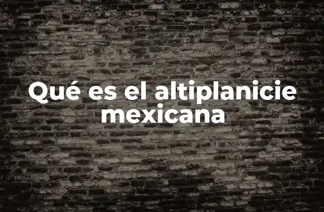 Qué es el Altiplanicie Mexicana