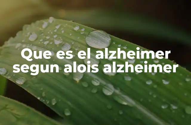 Que es el Alzheimer Segun Alois Alzheimer