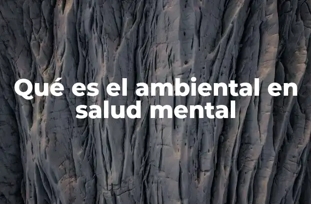 Qué es el Ambiental en Salud Mental