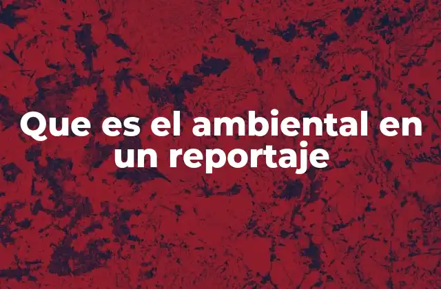 Que es el Ambiental en un Reportaje