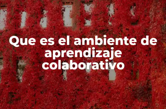 Que es el Ambiente de Aprendizaje Colaborativo