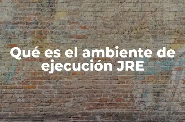 Qué es el Ambiente de Ejecución Jre