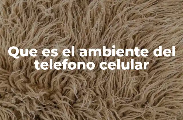 Que es el Ambiente Del Telefono Celular