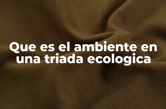 Que es el Ambiente en una Triada Ecologica