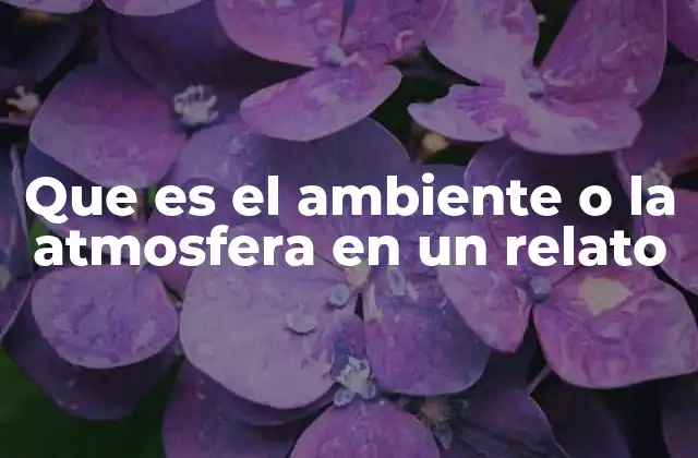 Que es el Ambiente o la Atmosfera en un Relato