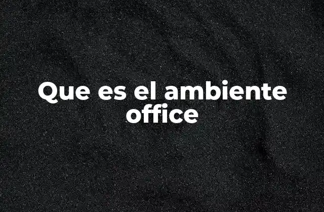 Que es el Ambiente Office