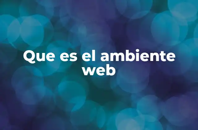 Que es el Ambiente Web