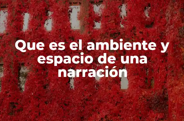 Que es el Ambiente y Espacio de una Narración