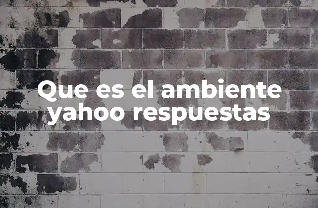 Que es el Ambiente Yahoo Respuestas