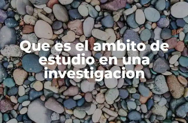 Que es el Ambito de Estudio en una Investigacion