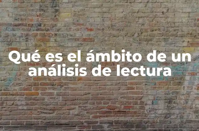 Qué es el Ámbito de un Análisis de Lectura