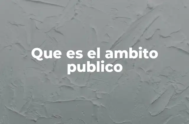 Que es el Ambito Publico