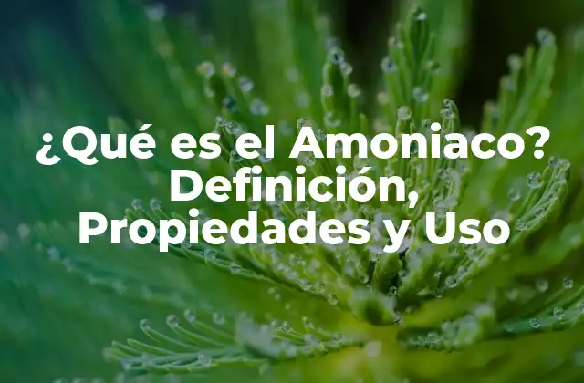 ¿qué es el Amoniaco? Definición, Propiedades y Uso