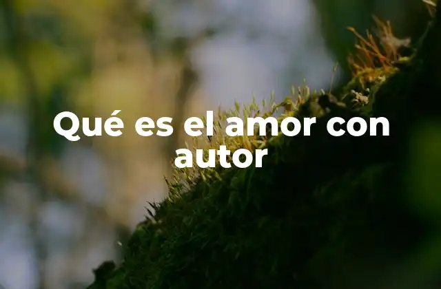 Qué es el Amor con Autor