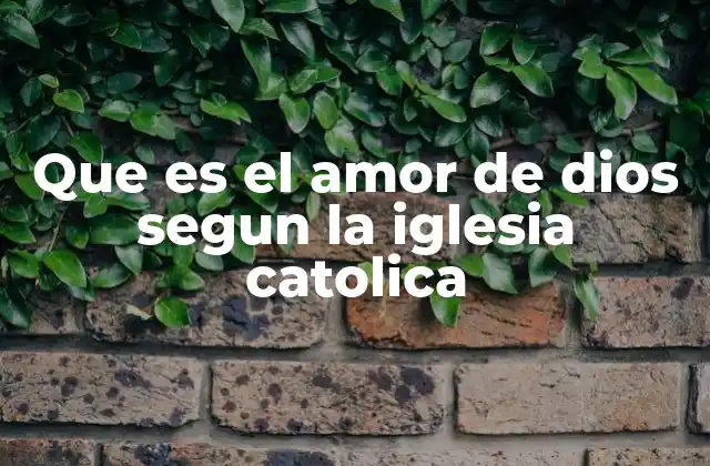 Que es el Amor de Dios Segun la Iglesia Catolica