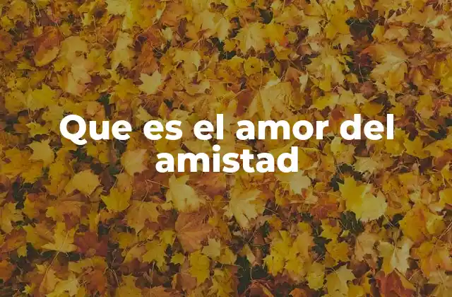Que es el Amor Del Amistad 2 La conexión emocional sin la necesidad de romance