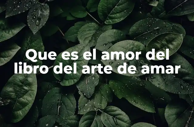 Que es el Amor Del Libro Del Arte de Amar 2 El amor como actitud activa y no como emoción pasiva