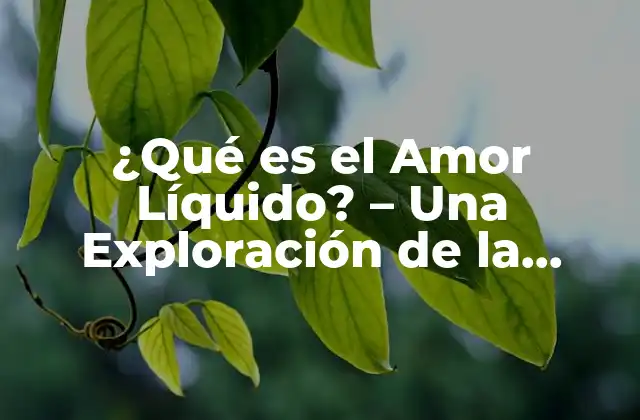 ¿qué es el Amor Líquido? – una Exploración de la Teoría de Zygmunt Bauman