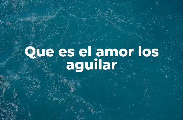 Que es el Amor los Aguilar