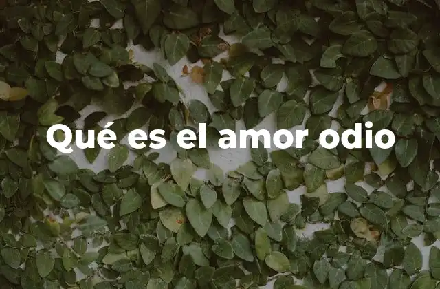 Qué es el Amor Odio