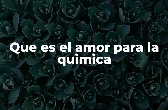 Que es el Amor para la Quimica