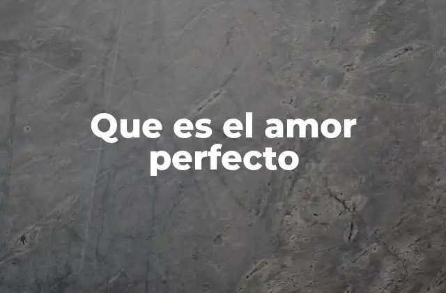 Que es el Amor Perfecto