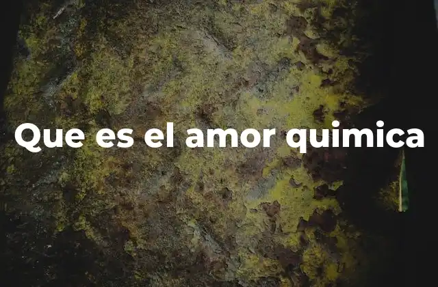 Que es el Amor Quimica