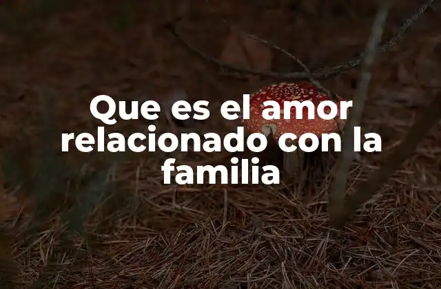 Que es el Amor Relacionado con la Familia