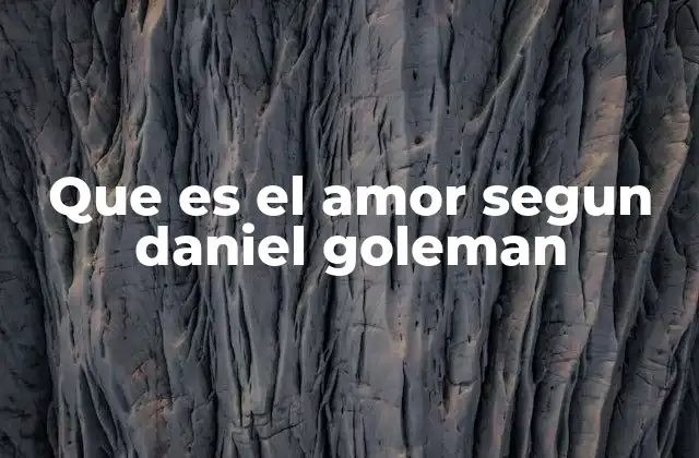 Que es el Amor Segun Daniel Goleman 2 La inteligencia emocional como base del amor según Goleman