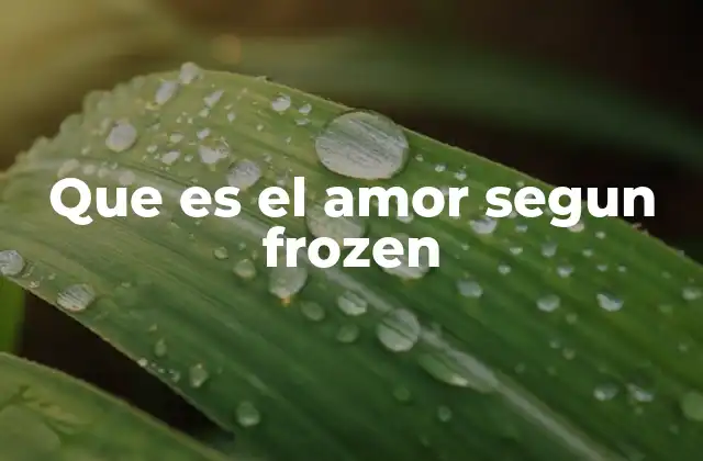 Que es el Amor Segun Frozen