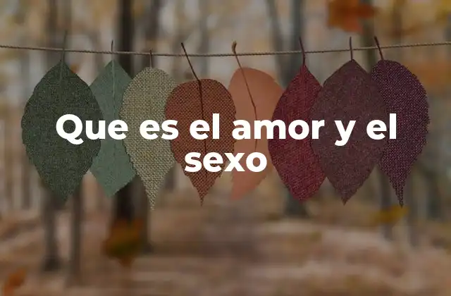 Que es el Amor y el Sexo