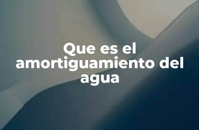 Que es el Amortiguamiento Del Agua