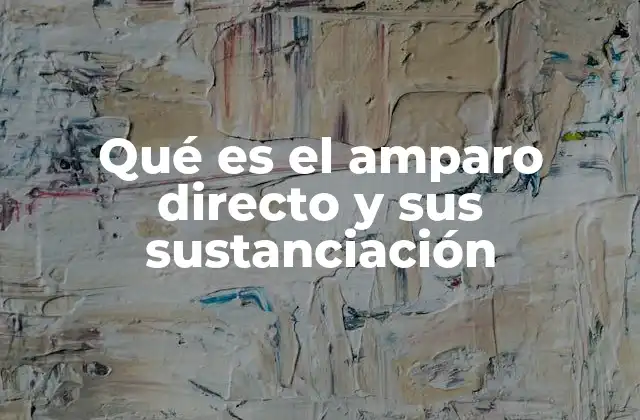 Qué es el Amparo Directo y Sus Sustanciación