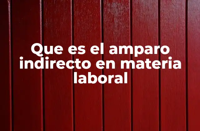 Que es el Amparo Indirecto en Materia Laboral