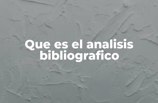Que es el Analisis Bibliografico