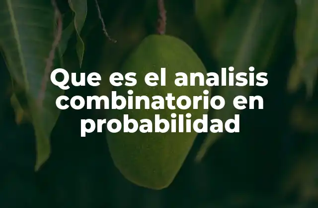 Que es el Analisis Combinatorio en Probabilidad