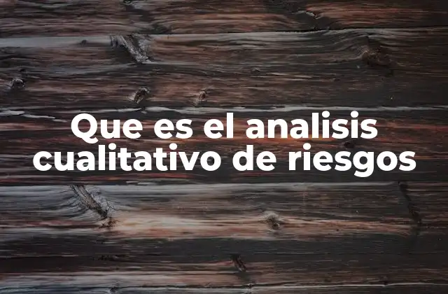 Que es el Analisis Cualitativo de Riesgos