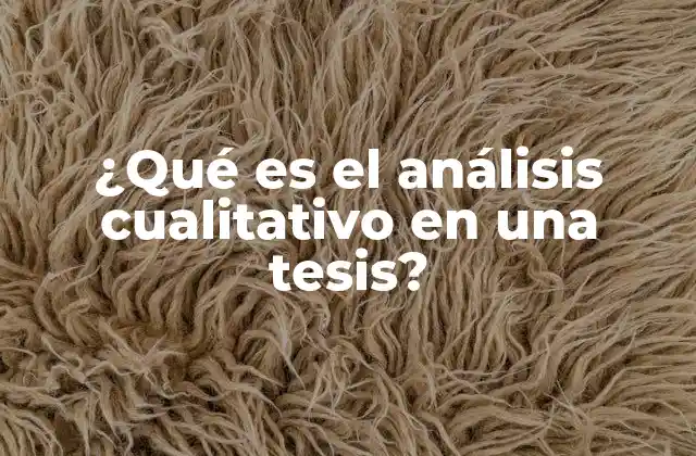 ¿qué es el Análisis Cualitativo en una Tesis?