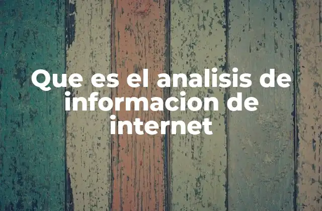 Que es el Analisis de Informacion de Internet