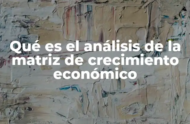 Qué es el Análisis de la Matriz de Crecimiento Económico